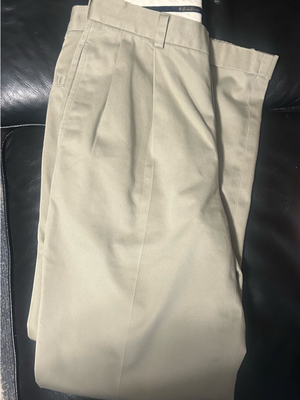 Men's Brooks Brothers Advantage Chino Elliot Pleated Khaki Dress Pants 31/30